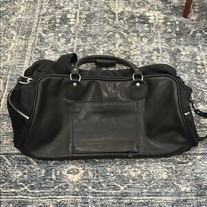 Ghurka Crew Cup edition Black Leather Duffel Bag with Structured Design